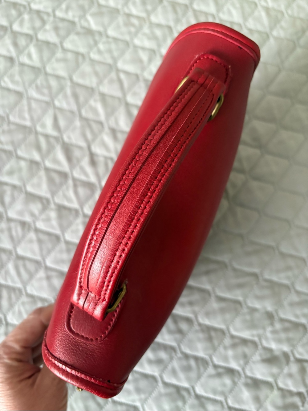 Coach Red Leather Crossbody Satchel - Picture 7 of 13
